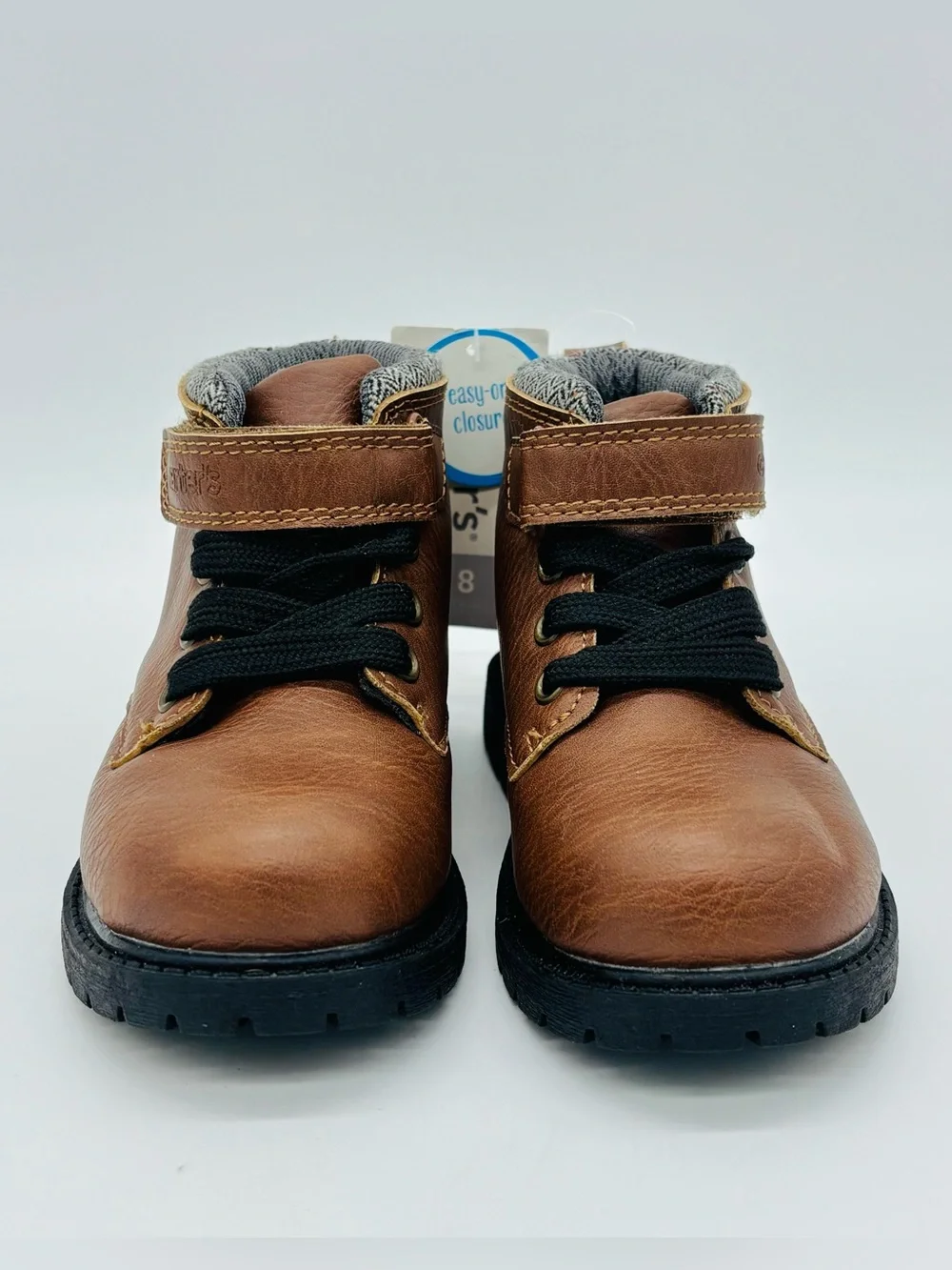 Carters Baxter2 CR Toddler Work Hiking Boots 8 Brown Rugged Utility Hook Loop